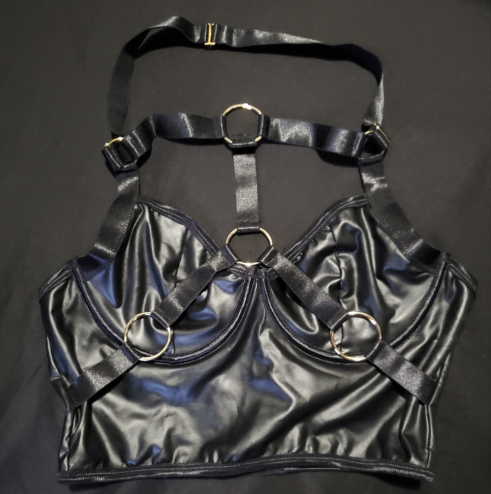 FAUX LEATHER BUSTIER